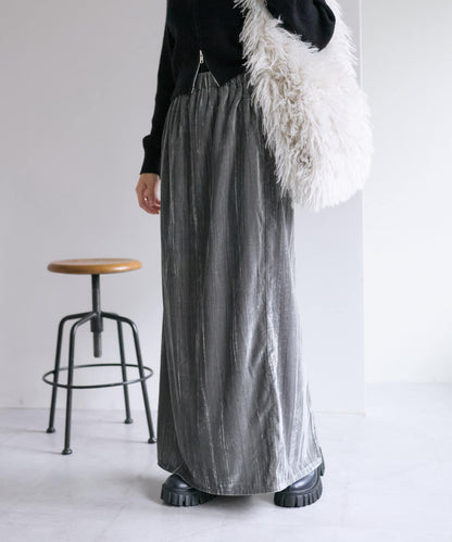 【w closet】天鵝絨直筒裙