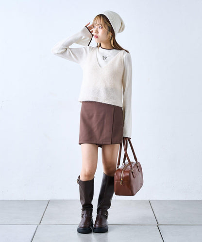 【w closet】開衩迷你裙褲