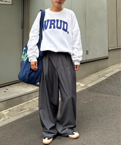 【UNISEX】NEW褶皺寬鬆闊腿褲