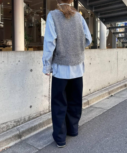 混合羽毛紗線短款背心