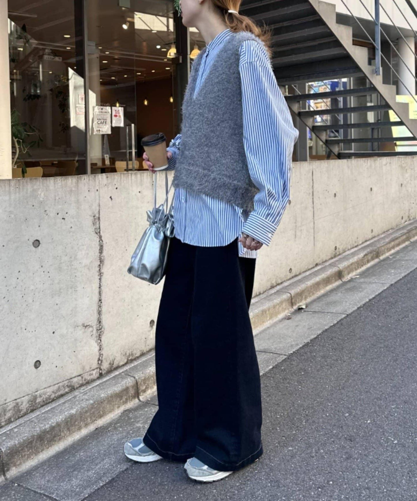 混合羽毛紗線短款背心