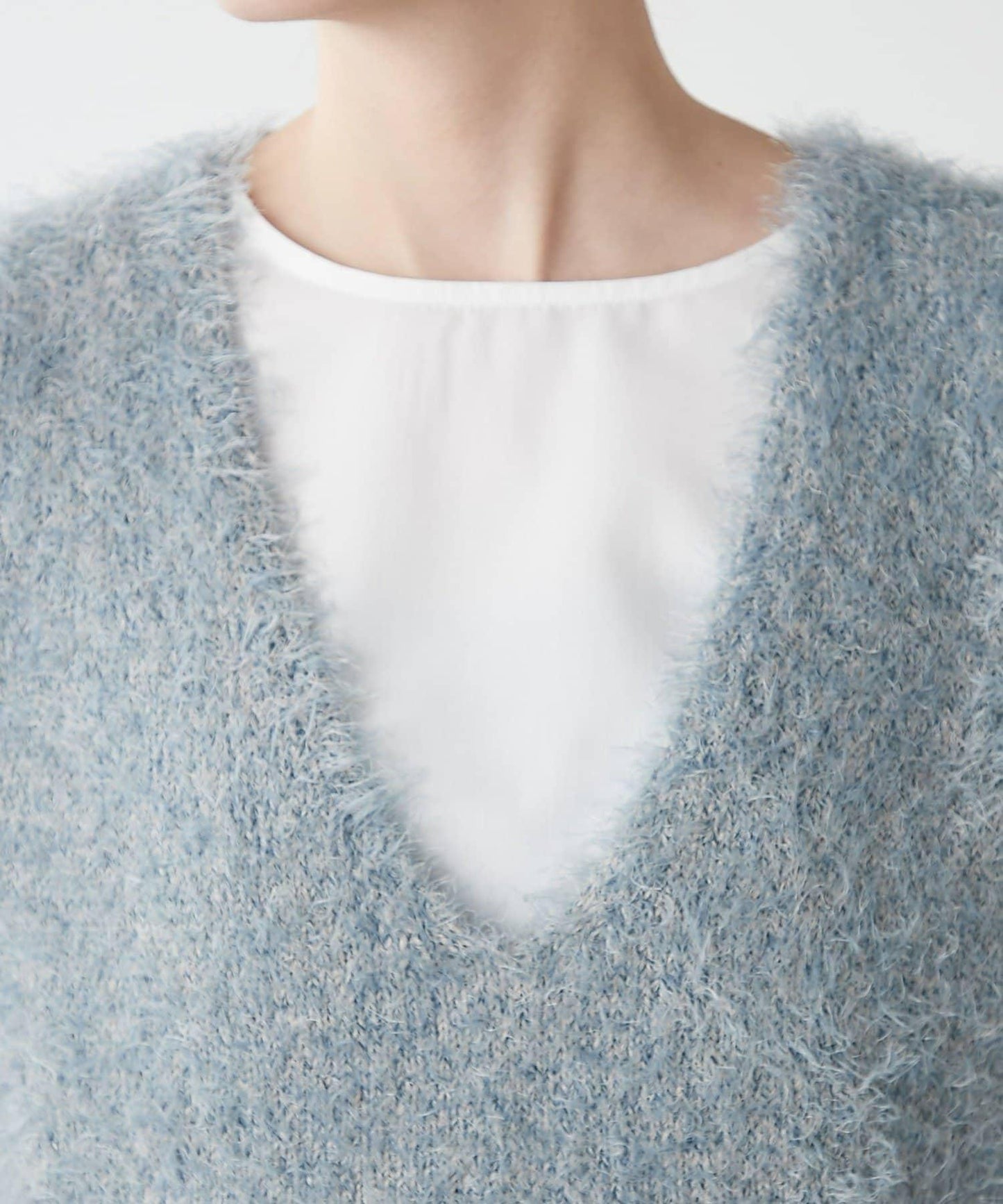 混合羽毛紗線短款背心