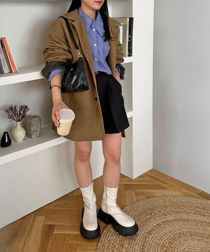 【Discoat】厚底彈力短靴