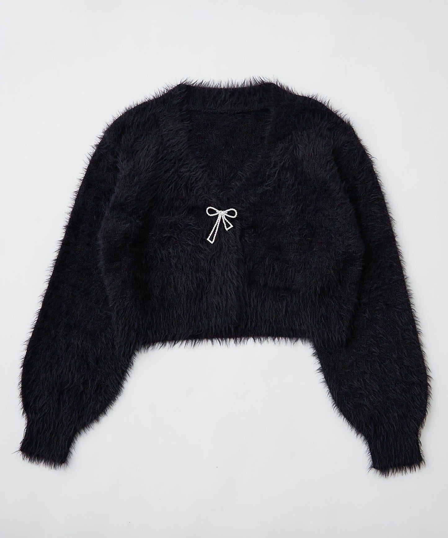 毛絨短款開衫