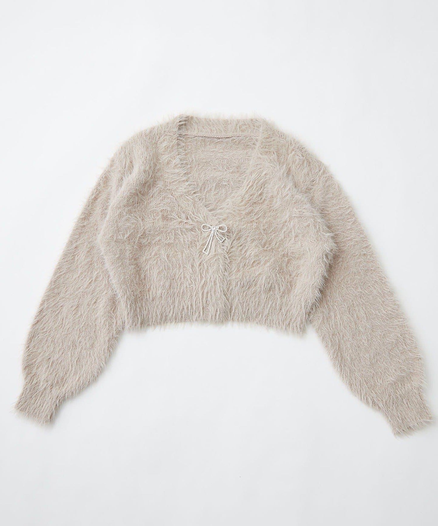 毛絨短款開衫