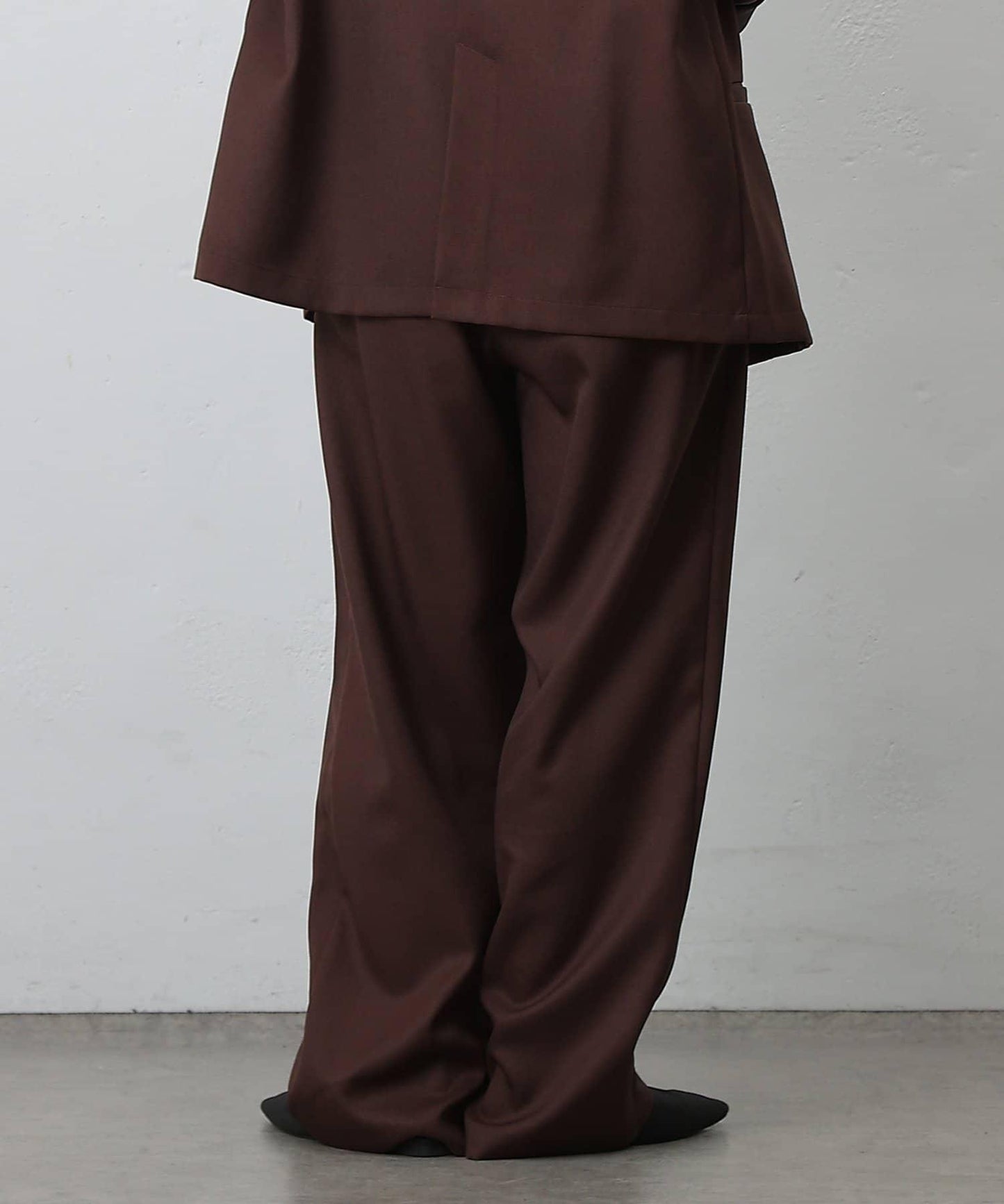 【AW/可搭配套裝】仿羊毛褶皺寬鬆長褲