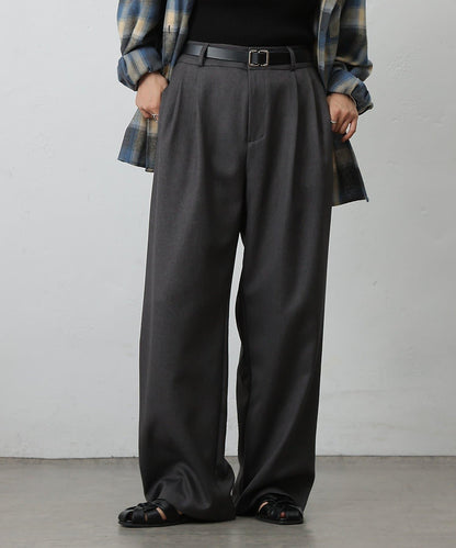 【AW/可搭配套裝】仿羊毛褶皺寬鬆長褲