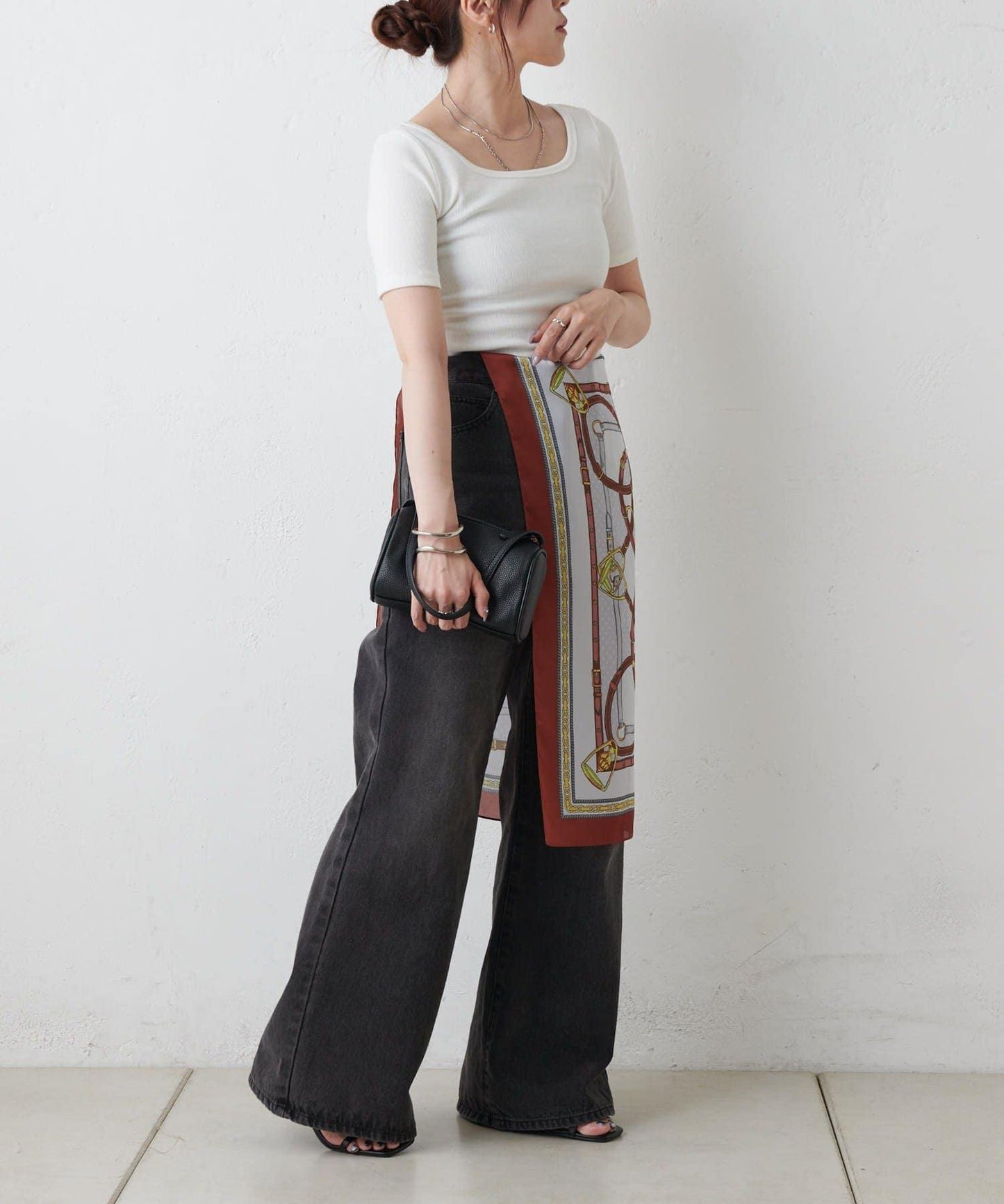 圍巾腰帶圖案 70×70