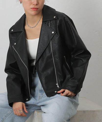 【AW】仿皮機車夾克