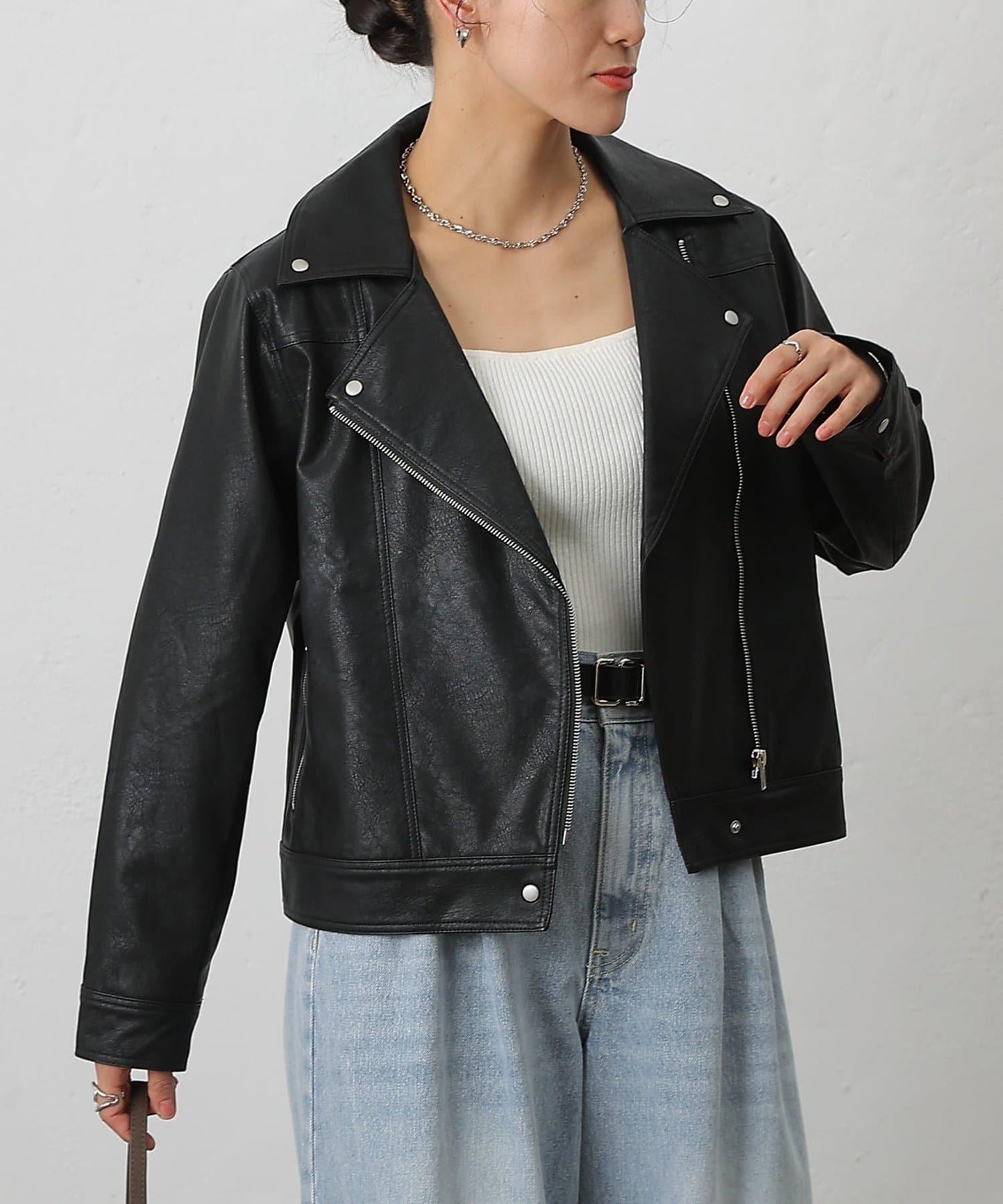 【AW】仿皮機車夾克