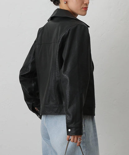 【AW】仿皮機車夾克