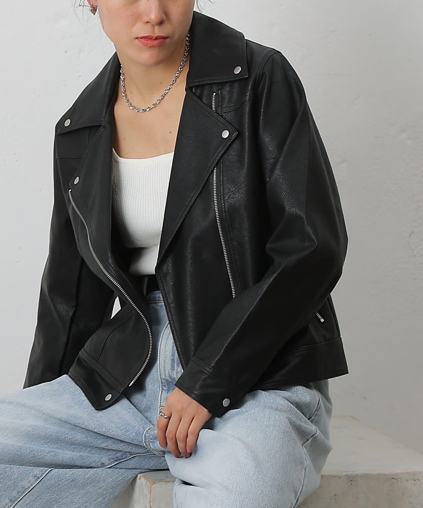 【AW】仿皮機車夾克