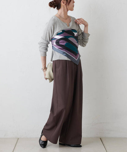 幾何圖案絲巾 70×70