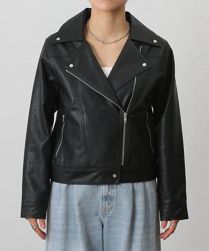 【AW】仿皮機車夾克