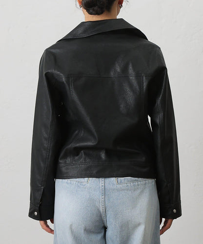 【AW】仿皮機車夾克