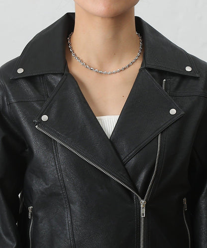 【AW】仿皮機車夾克
