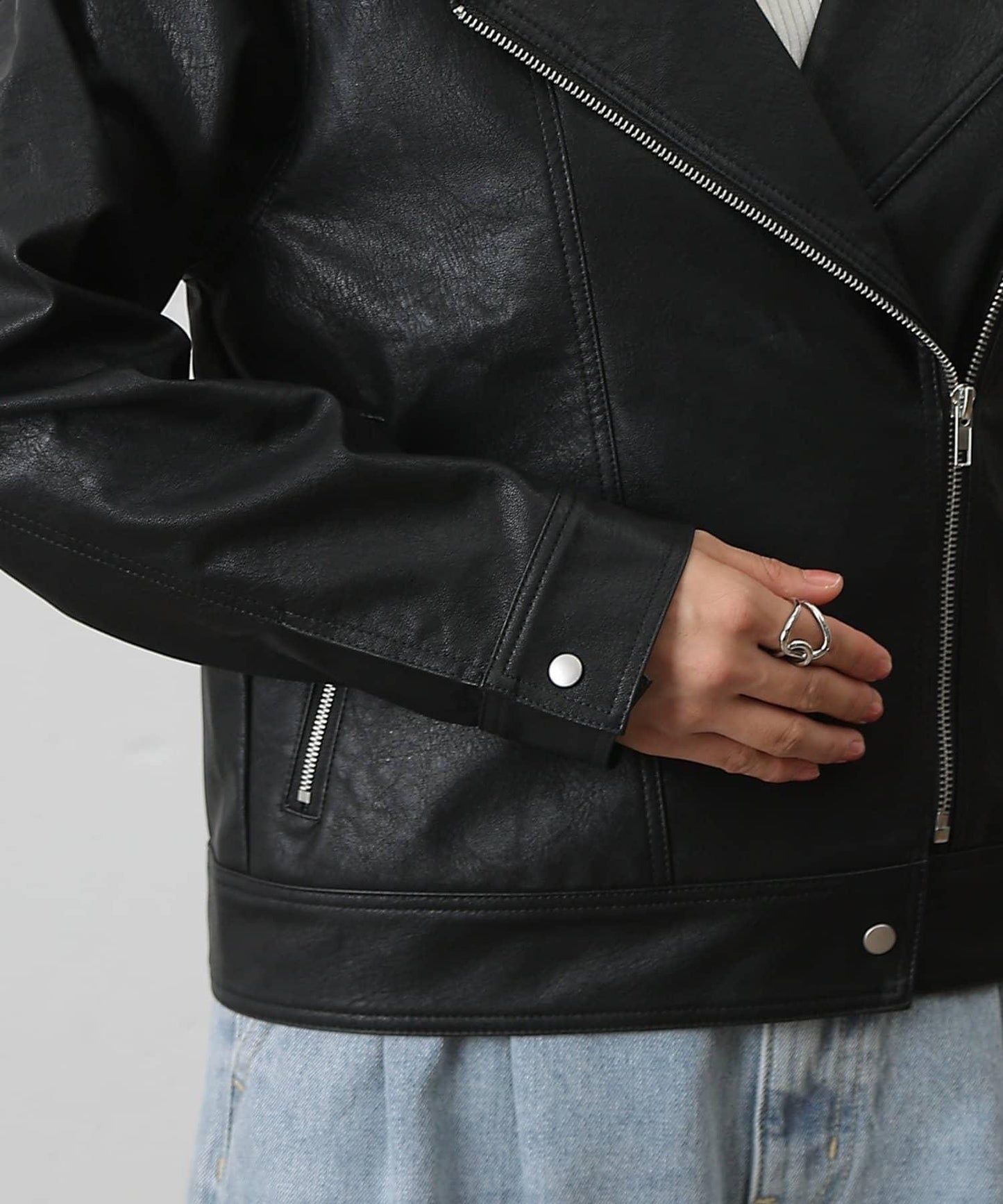 【AW】仿皮機車夾克