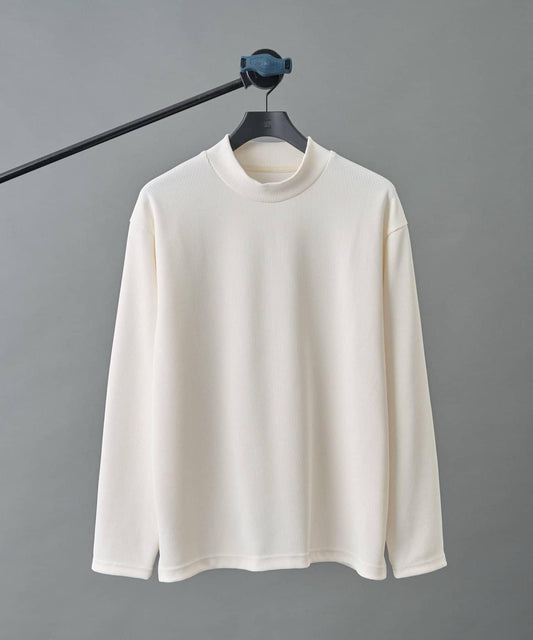 【AW】褶皺羅紋高領長袖T恤