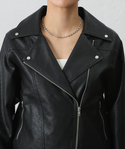 【AW】仿皮機車夾克
