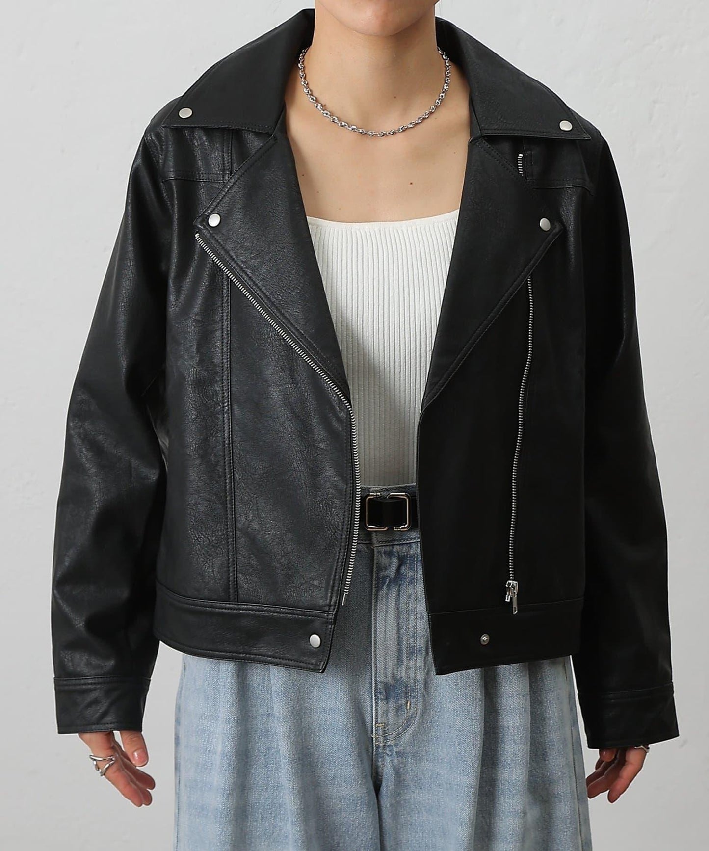 【AW】仿皮機車夾克