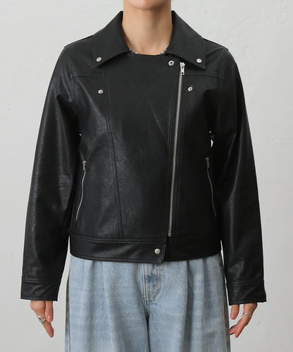 【AW】仿皮機車夾克