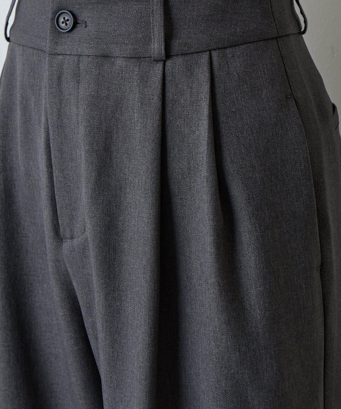 【AW/可搭配套裝】仿羊毛褶皺寬鬆長褲