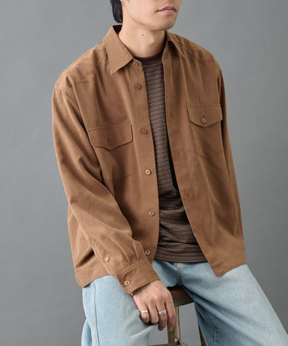 【AW】窄版桃皮西部風短款襯衫