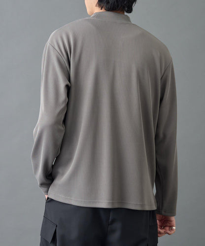 【AW】褶皺羅紋高領長袖T恤