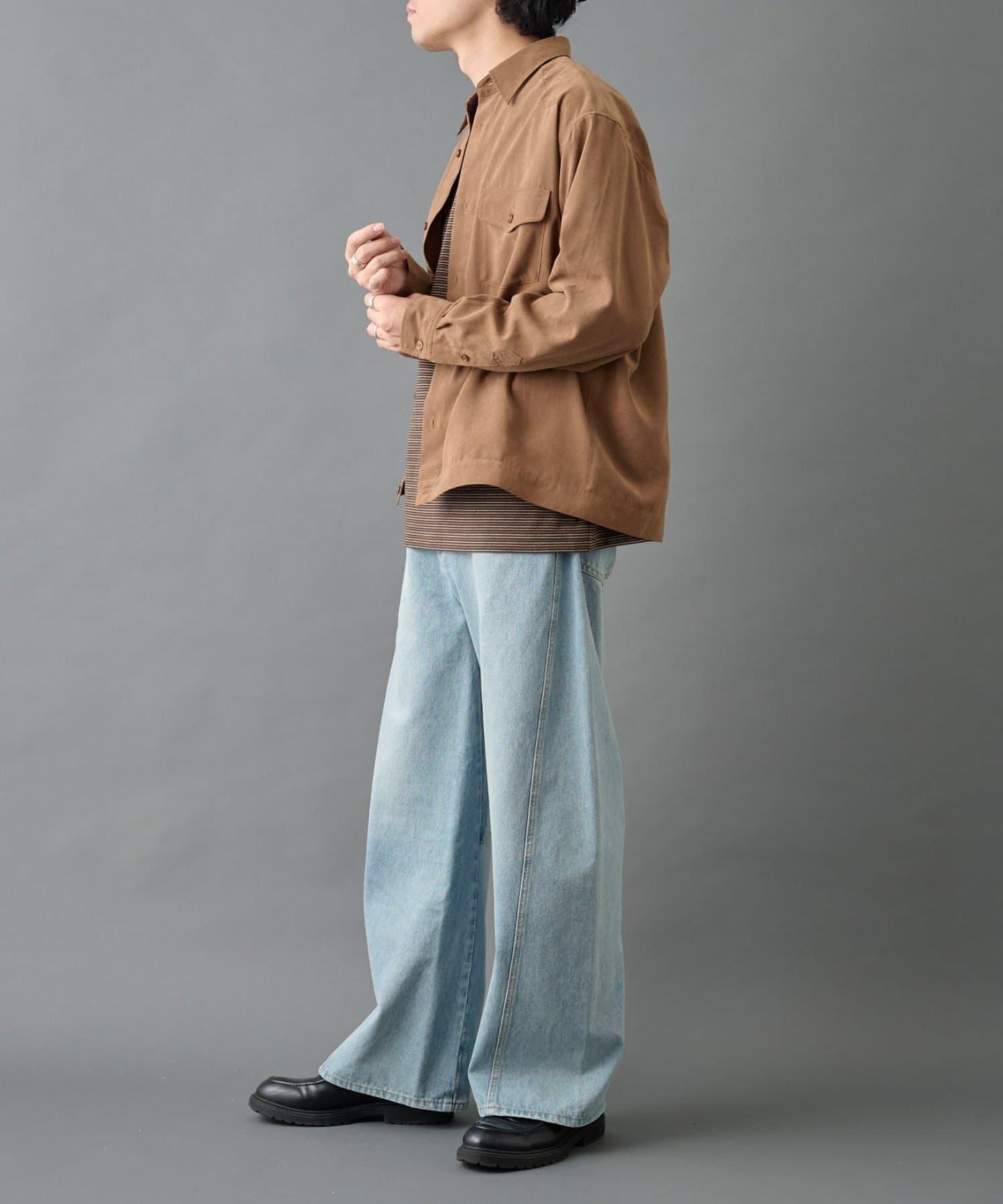 【AW】窄版桃皮西部風短款襯衫