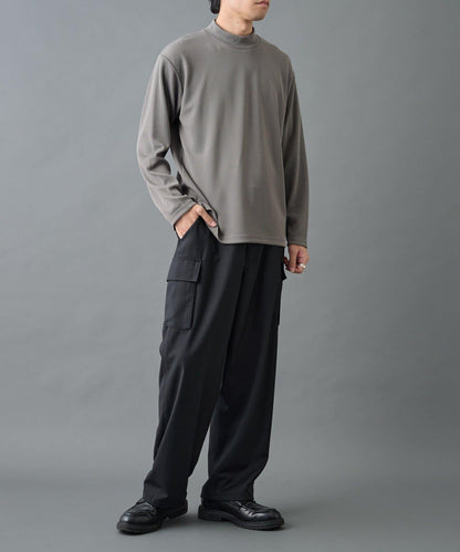 【AW】褶皺羅紋高領長袖T恤