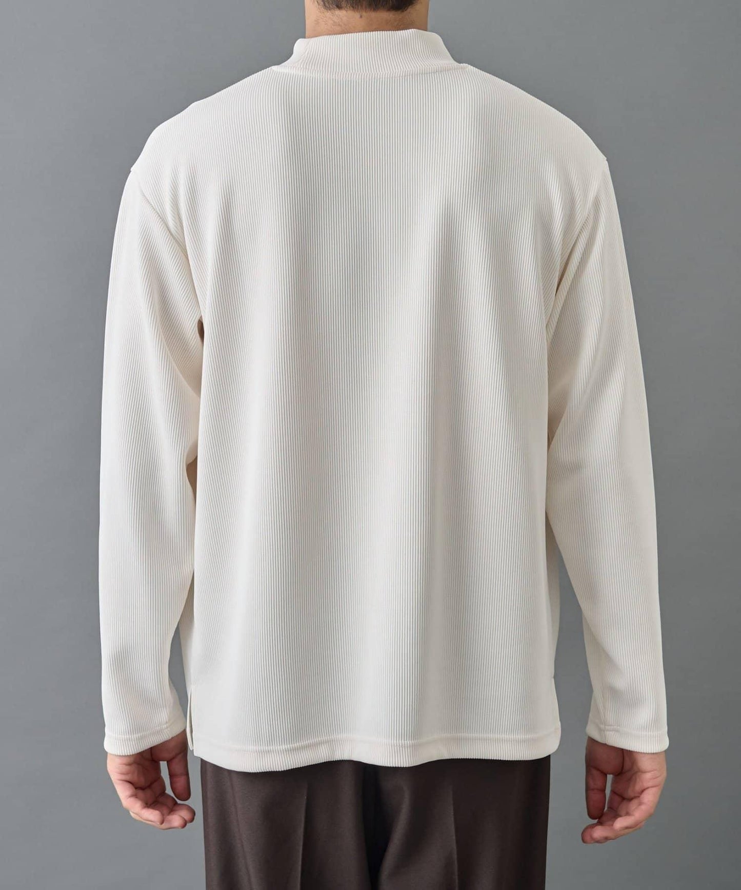 【AW】褶皺羅紋高領長袖T恤