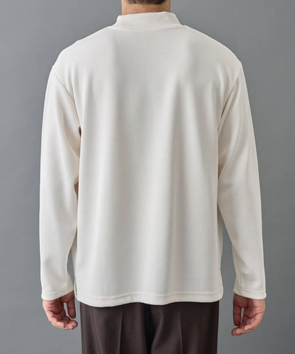 【AW】褶皺羅紋高領長袖T恤