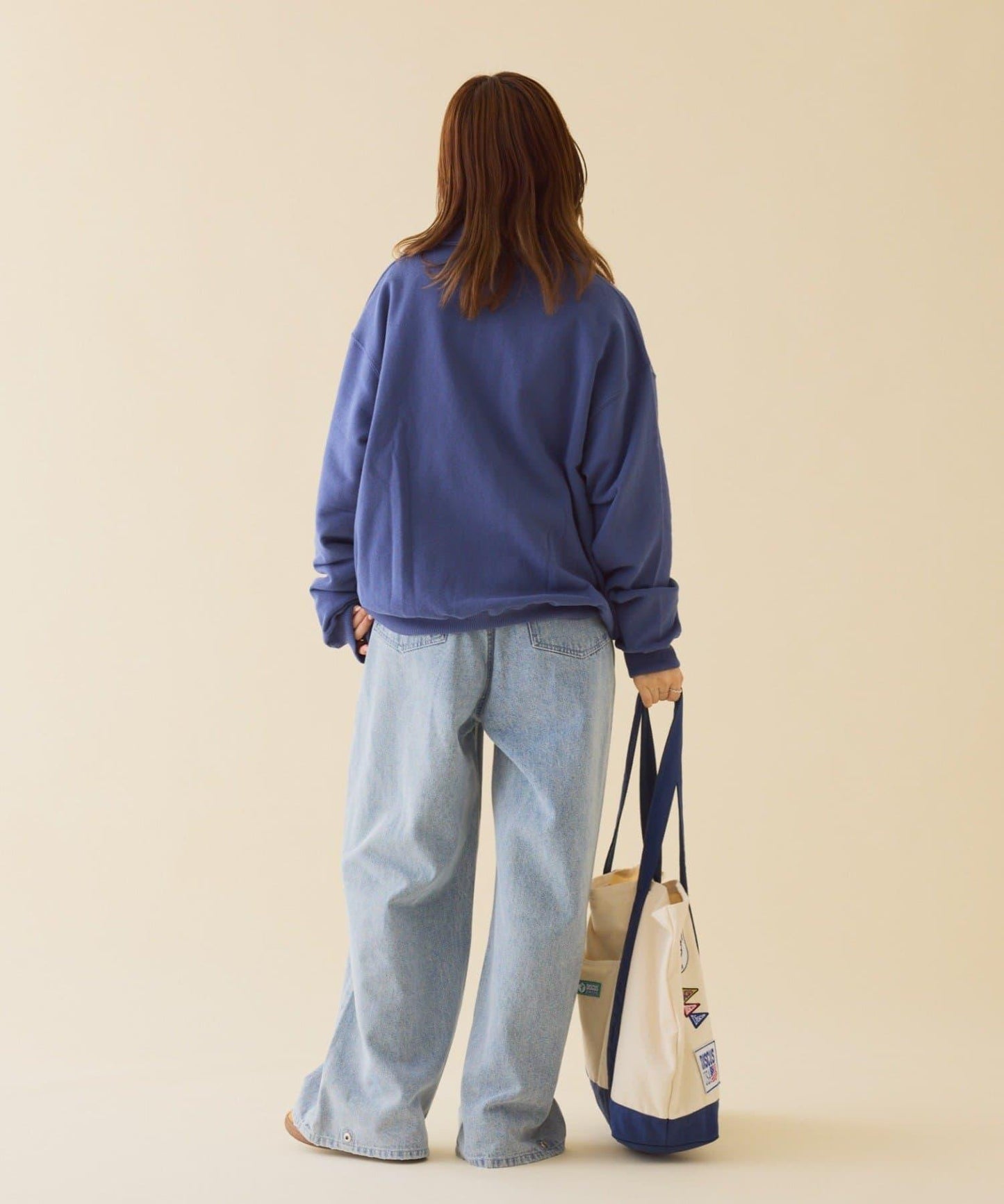 【DISCUS】男女同款加絨半拉鍊套頭衫