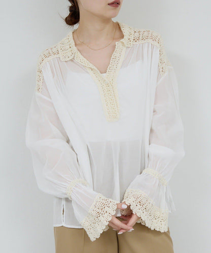 【HERITANOVUM】鉤針編織襯衫