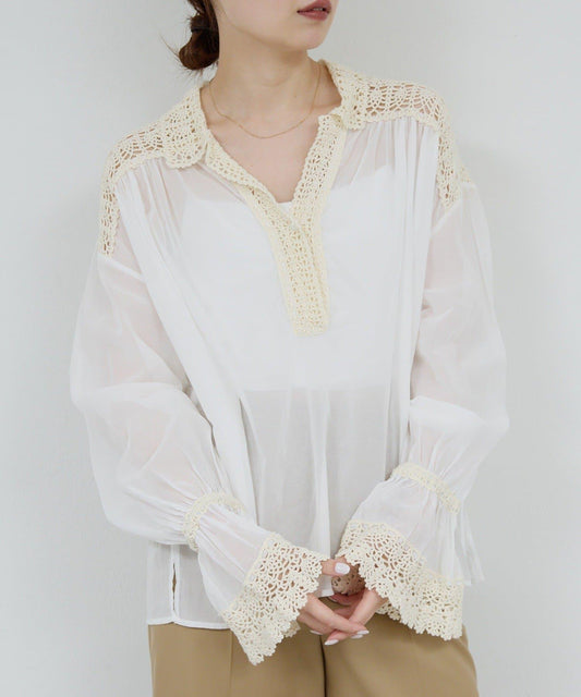 【HERITANOVUM】鉤針編織襯衫