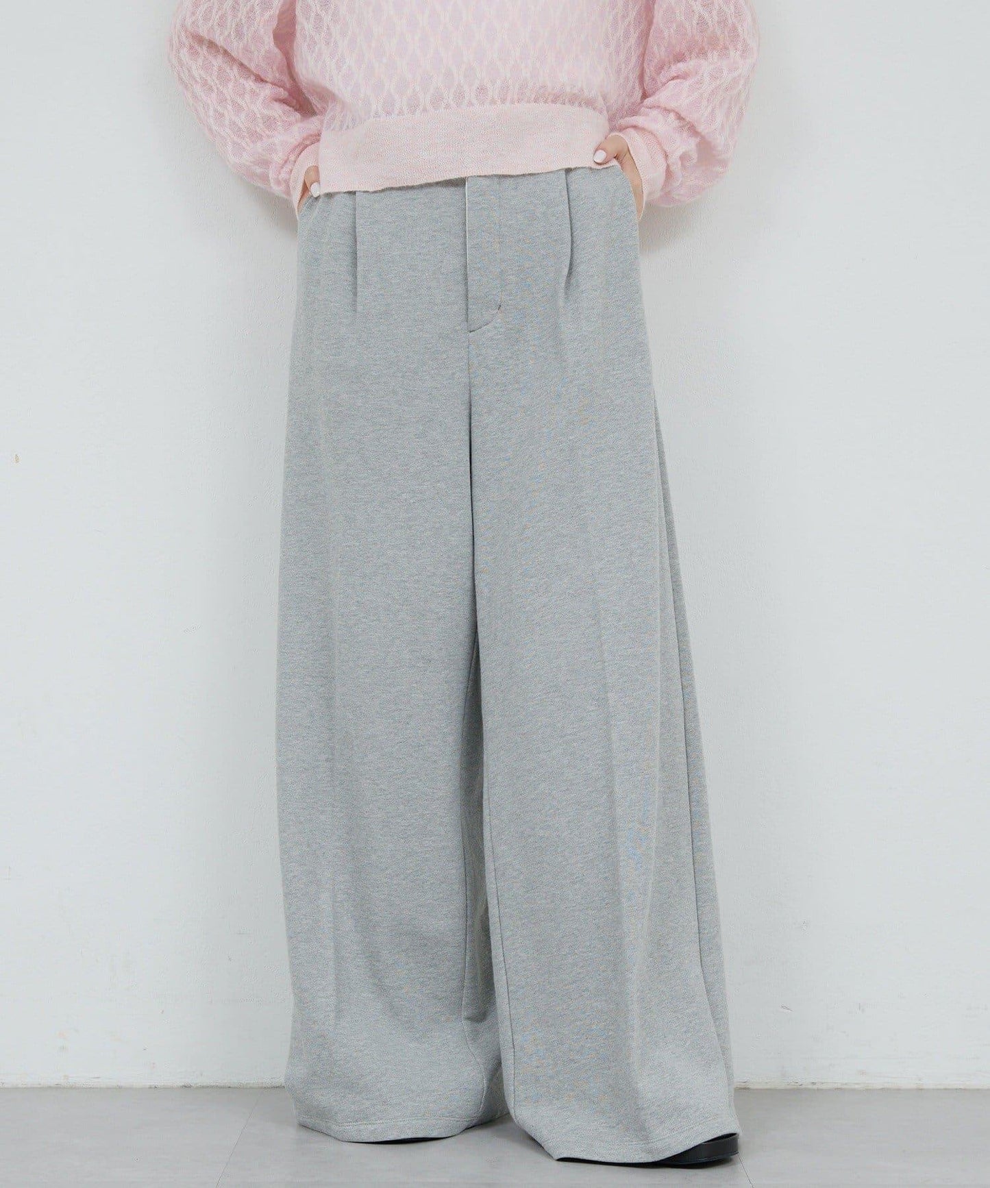 【HERITANOVUM】毛圈布褶皺寬鬆長褲