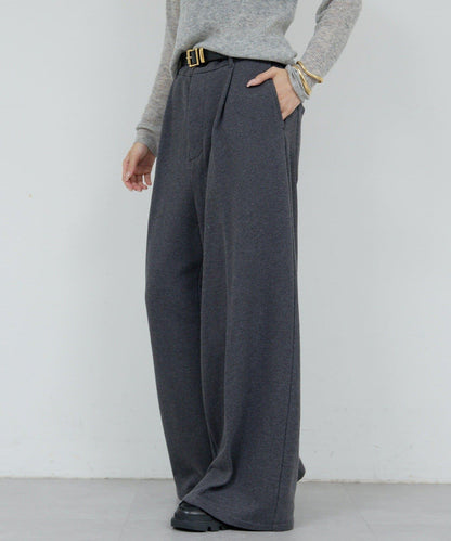 【HERITANOVUM】毛圈布褶皺寬鬆長褲