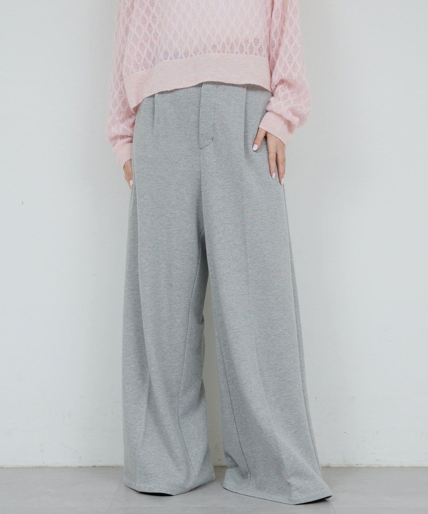 【HERITANOVUM】毛圈布褶皺寬鬆長褲