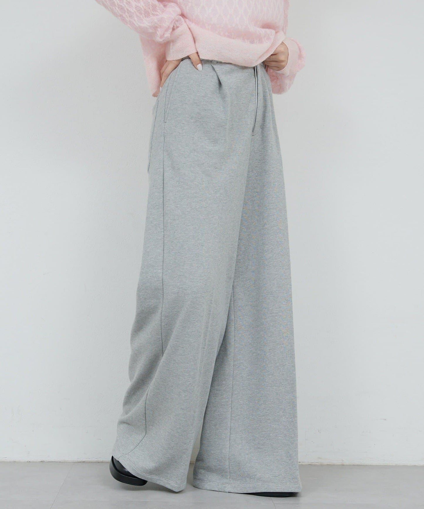 【HERITANOVUM】毛圈布褶皺寬鬆長褲