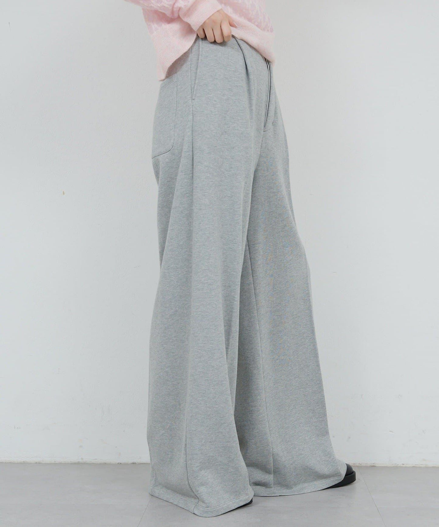 【HERITANOVUM】毛圈布褶皺寬鬆長褲