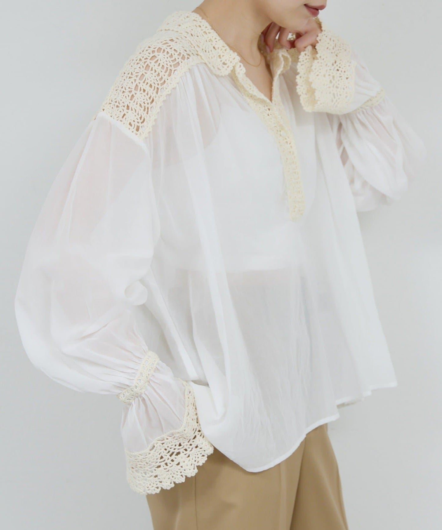 【HERITANOVUM】鉤針編織襯衫