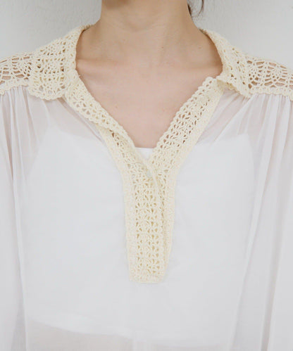 【HERITANOVUM】鉤針編織襯衫