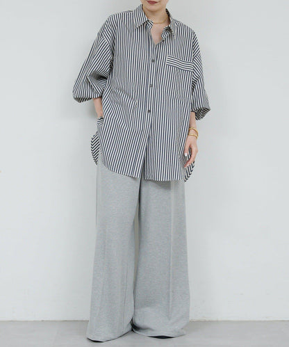 【HERITANOVUM】毛圈布褶皺寬鬆長褲