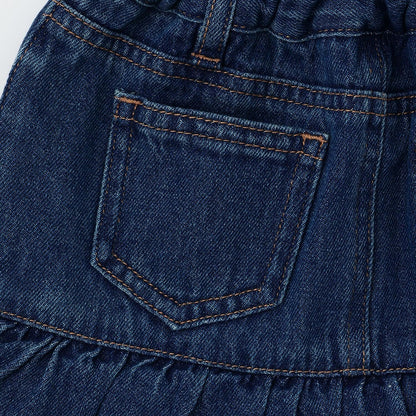 珍珠裝飾牛仔裙褲