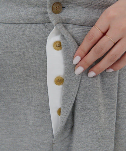 【HERITANOVUM】毛圈布褶皺寬鬆長褲