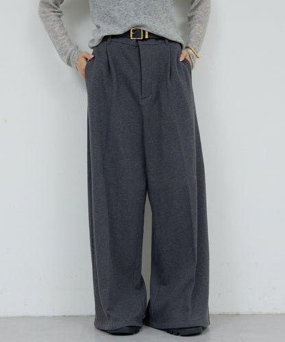 【HERITANOVUM】毛圈布褶皺寬鬆長褲