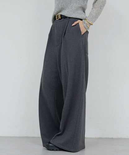 【HERITANOVUM】毛圈布褶皺寬鬆長褲