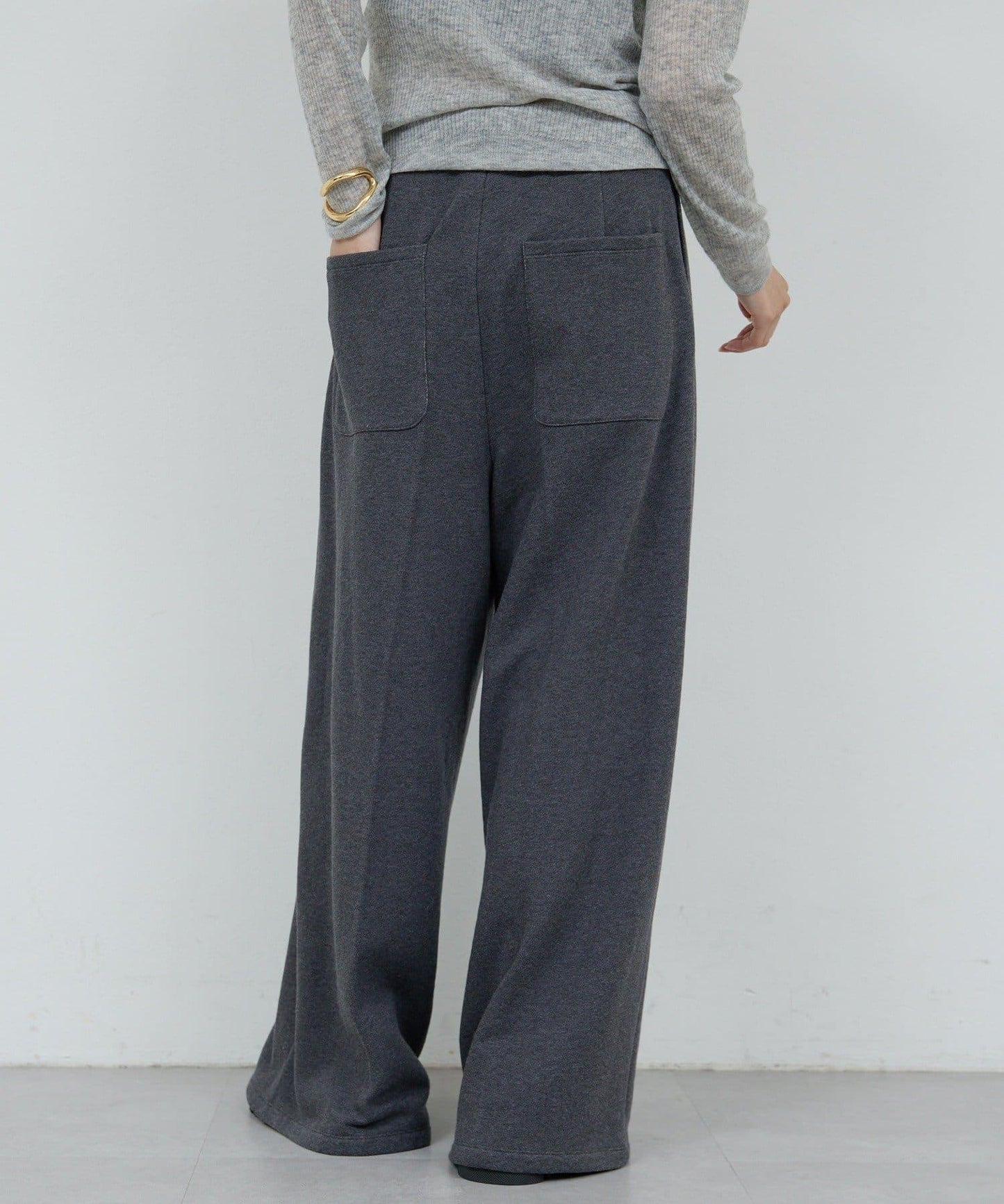 【HERITANOVUM】毛圈布褶皺寬鬆長褲