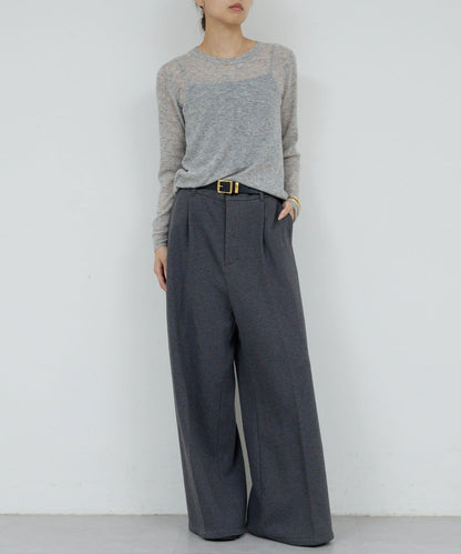 【HERITANOVUM】毛圈布褶皺寬鬆長褲