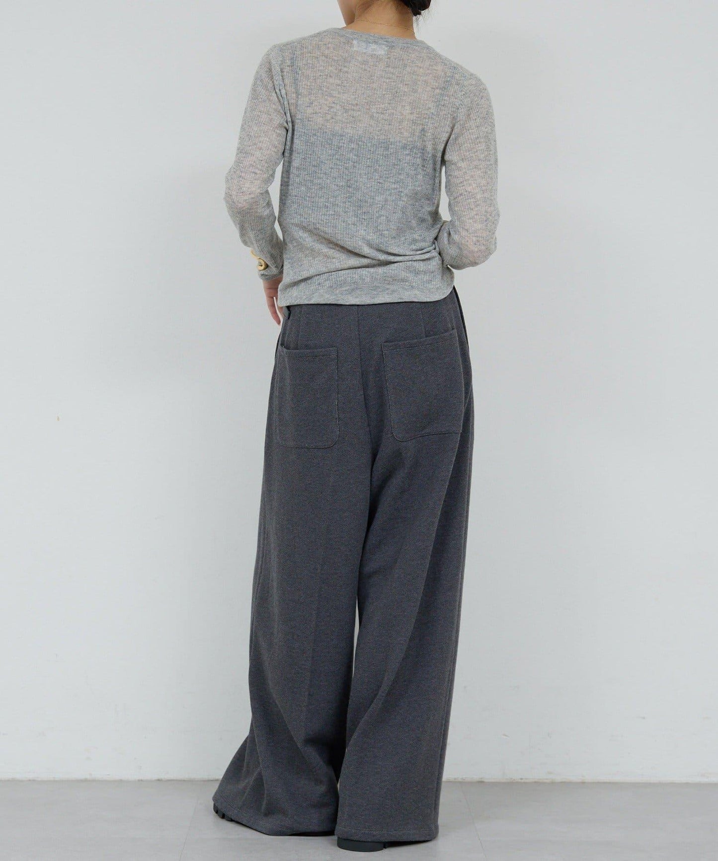 【HERITANOVUM】毛圈布褶皺寬鬆長褲